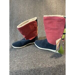 NWT Crocs Adela Fold over Slip On Fuzz Suede Bootie Faux Fur Size 7